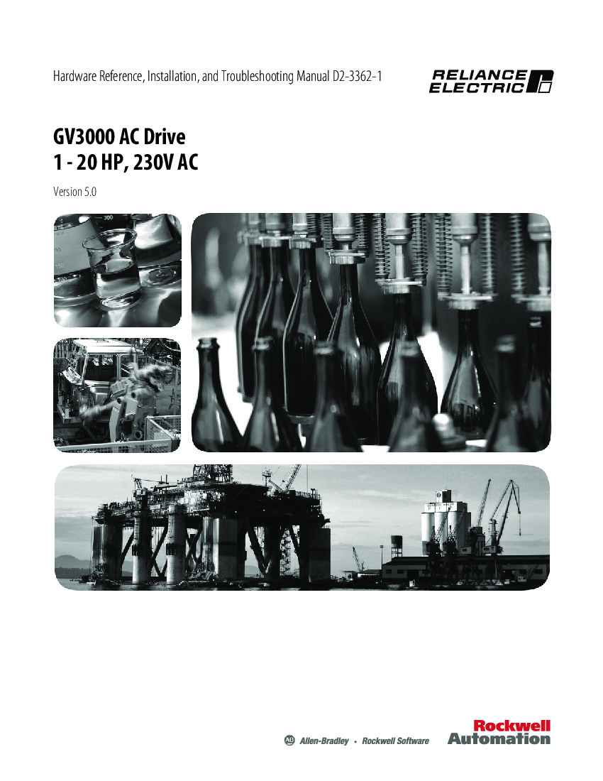 First Page Image of 7V2160 Reliance Electric GV3000 AC Drive 1-20 HP, 230V AC D2-3362-1.pdf